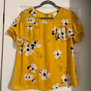 Target Floral Yellow Blouse - Great Condition